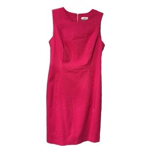 Calvin Klein Women’s Size 12 Red/White Polka Dots Sheath Sleeveless Dress